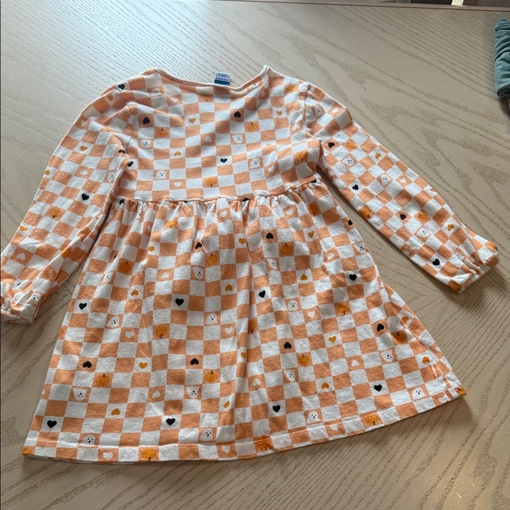 Old Navy Orange and White Checkerboard Heart Dress - Picture 6 of 10